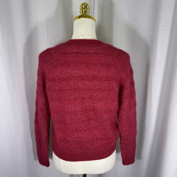 Sezane Eya Cardigan Sweater Kid Mohair Wool Blend Pink XXS Oversized Quiet Luxe - Picture 5 of 15